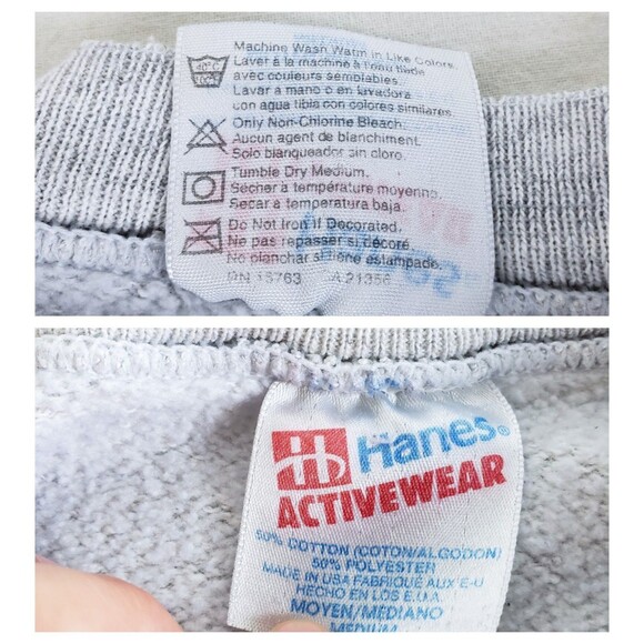 Vintage Alaska Sweatershirt Hanes Mens M Gray Inside Passage Map Tourist Raglan - Picture 12 of 12
